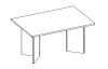 Konferenční stolek Minimal, šedý beton/bílý