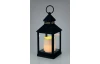 Lucerna s LED svíčkou 23 cm, černá