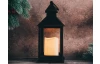 Lucerna s LED svíčkou 23 cm, černá