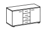 Komoda Chalet, 130 cm, bílá