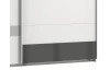 Šatní skříň Monaco, 225 cm, bílá/šedé sklo