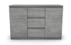 Komoda se 3 zásuvkami Carlos, šedý beton, 120 cm