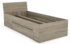 Postel se zásuvkami Carlos 90x200, dub sonoma
