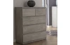 Komoda s 5 zásuvkami Carlos, šedý beton, 75 cm