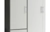 Šatní skříň Valencia,155 cm, optika šedého kovu/bílá