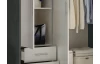 Šatní skříň Valencia,155 cm, optika šedého kovu/bílá