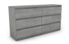 Široká komoda Carlos, šedý beton, 150 cm