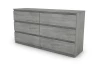 Široká komoda Carlos, šedý beton, 150 cm