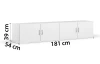 Skříňový nástavec Case, 181 cm, bílý