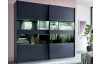 Šatní skříň Easy Plus, šířka 180 cm/extra výška 236 cm, grafit/sklo