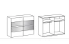 Šatní skříň Easy Plus, šířka 180 cm/extra výška 236 cm, grafit/sklo