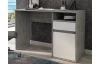 Psací stůl se zásuvkou Carlos, šedý beton/bílá