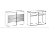 Šatní skříň Easy Plus, šířka 225 cm/extra výška 236 cm, grafit/sklo
