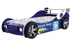 Dětská závodní postel Energy 90x200 cm, modré auto s osvětlením