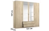 Šatní skříň Case, 181 cm, dub sonoma