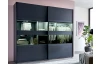 Šatní skříň Easy Plus, šířka 270 cm/výška 208 cm, grafit/sklo