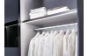 Šatní skříň Easy Plus, šířka 225 cm/výška 208 cm, grafit/sklo