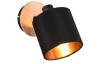 Nástěnná lampa Tommy, černo-zlatá se dřevem