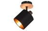 Nástěnná lampa Tommy, černo-zlatá se dřevem