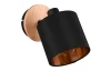 Nástěnná lampa Tommy, černo-zlatá se dřevem
