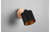 Nástěnná lampa Tommy, černo-zlatá se dřevem