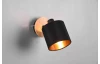 Nástěnná lampa Tommy, černo-zlatá se dřevem