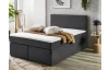 Postel boxspring Aston 140x200 cm, antracitově šedá látka