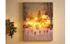 LED vánoční obraz (2 druhy) Zimní bruslení na vsi, 28x38 cm