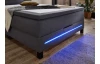 Postel boxspring s osvětlením Jefferson 140x200 cm, antracitová látka
