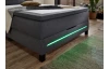 Postel boxspring s osvětlením Jefferson 140x200 cm, antracitová látka